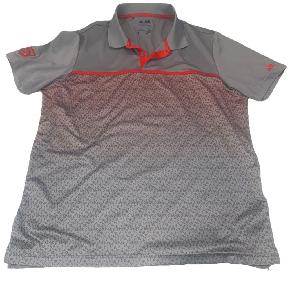 Adidas Golf Clima-cool men’s polo gray and orange size Large